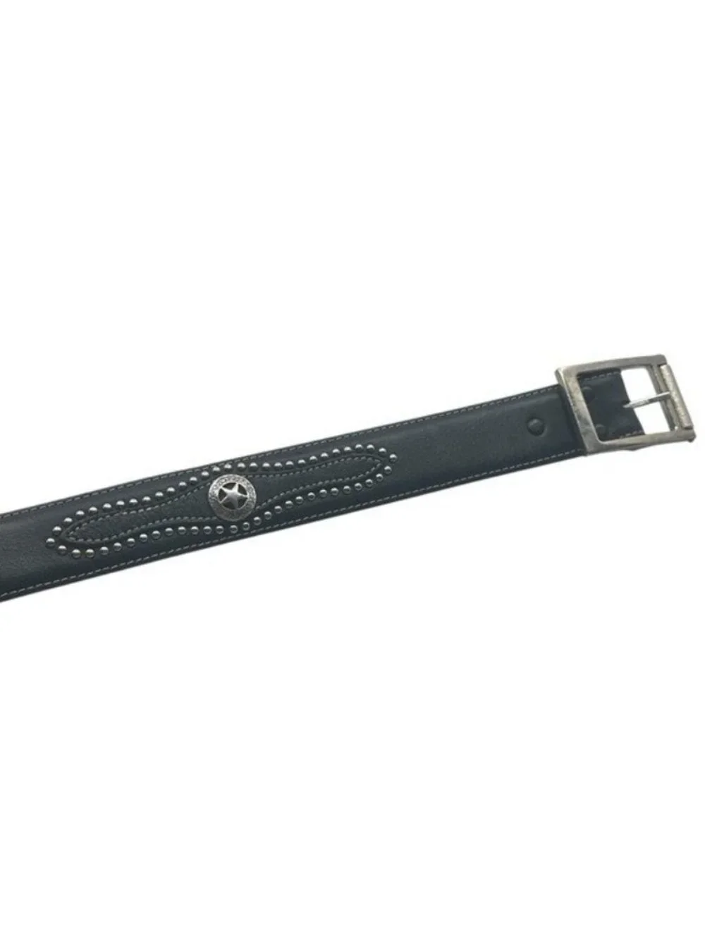 Nocona Men's 34 Belt Black Leather Western Cowboy Texas Star Studded N2479201